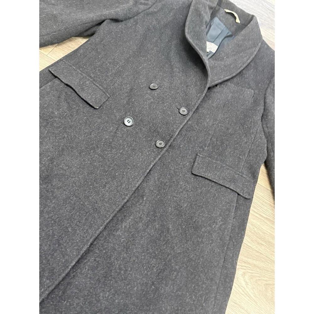 Vintage Pure New Wool Trench Coat Full Length Charcoal Sz 18 Made N Yugoslavia - Picture 2 of 13